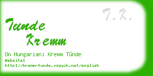 tunde kremm business card